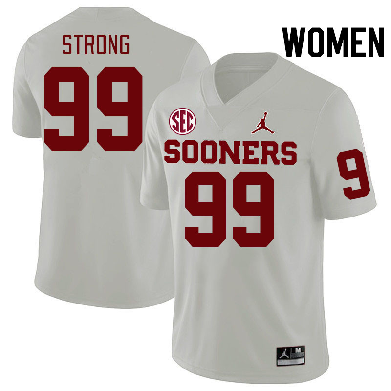 Women #99 Markus Strong Oklahoma Sooners 2024 SEC Conference College Football Jerseys-White